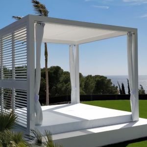  White bioclimatic pergola